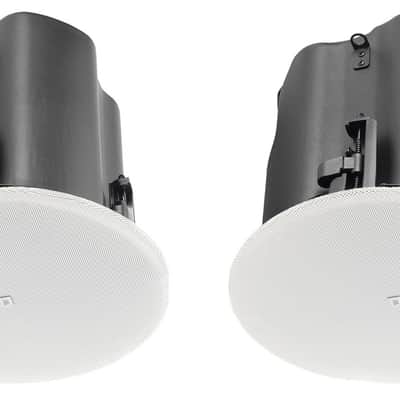 (2) JBL Control 416C/T 6.5" Commercial 70v Ceiling Speakers+Round White Grilles image 5