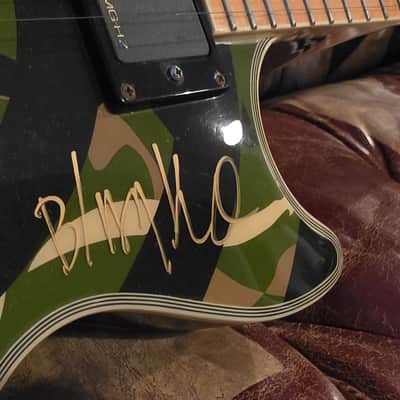 Zakk Wylde Les Paul Custom Camo Bullsye 50th Anniversary Black Sabbath Artist Signed Guitar image 7