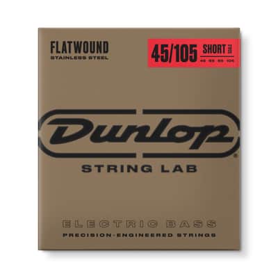 Dunlop Flatwound Stainless Steel Bass Guitar Strings; short scale gauges 45-105 image 1