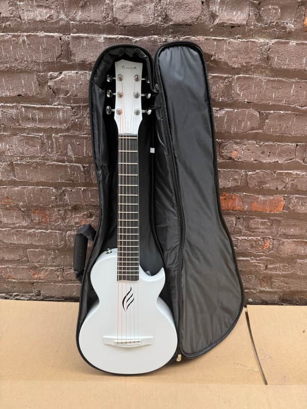 Enya Nova Go Mini Carbon Fiber Acoustic Guitar – White – B-Stock w/ Case image 1