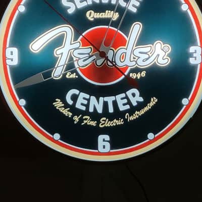 Fender Guitars Service Center Round Dealer Style Light Up Clock Killer Cool Man Cave/Garage Accessory image 4