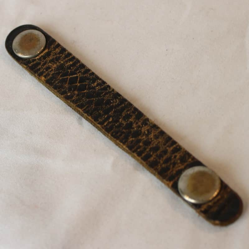 Immagine Italian Accordion Part - Smooth Black & Tan Leather Bellows Clasp (Single) 4" (10cm) - 1