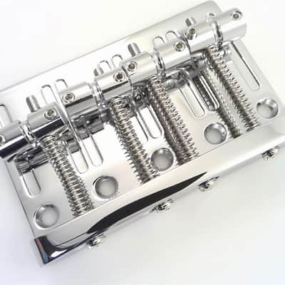 True Custom Shop® Chrome 4 String High Mass Thin Block Bass Bridge for Fender Jazz and P Bass image 3
