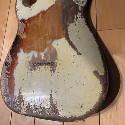 MJT VTS Hardtail Strat Body Heavy Relic Olympic White over Sunburst 2026 - Olympic White over Sunburst image 5