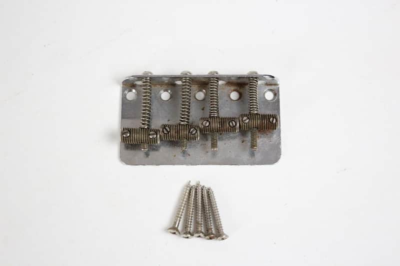 1965-1966 Vintage Fender Jazz Bass Chrome BRIDGE w/Original Screws 1960's 1962 1963 1964 1967 1968 Precision Telecaster Guitar image 1