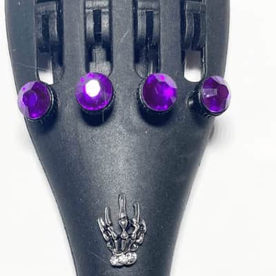 Skeleton Hand Violin Tailpiece - Purple image 3