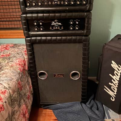 Kustom K200’s (2) piggyback on 2 x15 Cab Late 60’s- Early 70’s - Black Tuck n Roll image 5