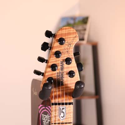 Musicman JP15 Electric Guitar - Roasted Maple Fingerboard, Flame Trans Black Burst image 8