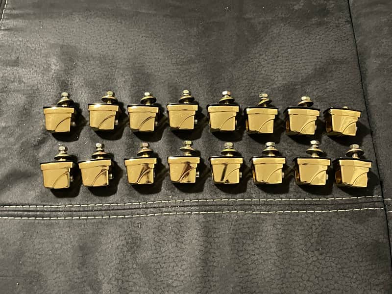 Yamaha Maple custom gold lugs lot of 16 pin down gold lugs image 1