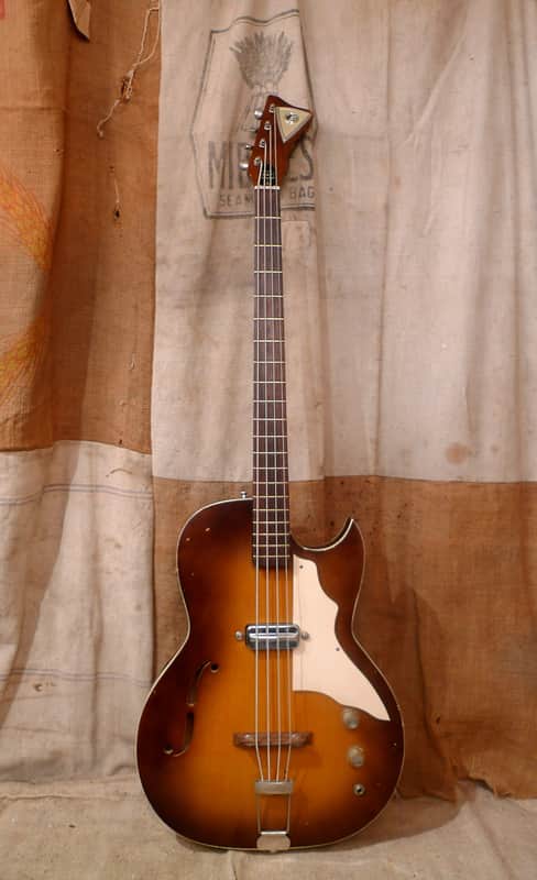 Kay Hollow Body Bass Guitar 1950's Sunburst image 1