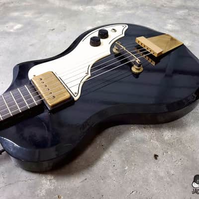 RARE Silvertone / Supro / Valco Artist Rhythm Tone "Art Deco" Electric Guitar (1958, Black & Gold) image 12