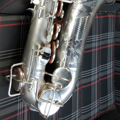 ultra-RARE silver Martin Handcraft Committee I pro alto sax overhauled art-deco city skyline search lights edition aka Mars attacks Earth image 17