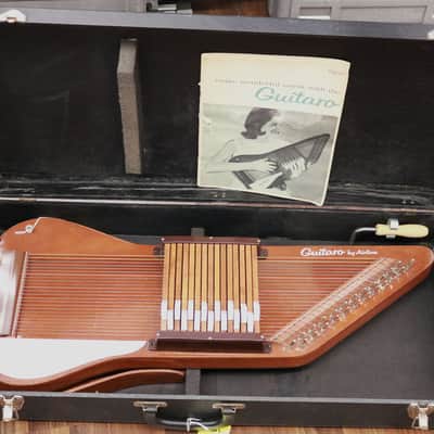 Vintage Guitaro by Airline 1960's Brown w. Tuner, Book & Hard Case image 3