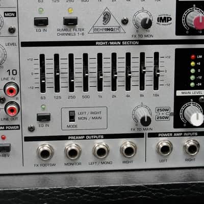 Behringer PMH2000 Europower 2 x 250W Stereo Powered 10 Ch Mixer w/Manual image 6