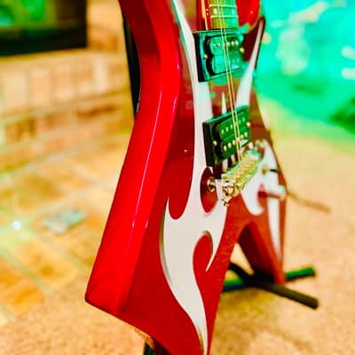 BC RICH Kerry King War Tribal Warlock  2004 - Red With Platinum Tribal Bronze Series image 8