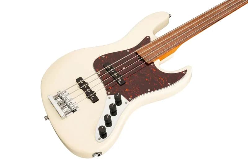Sadowsky MetroExpress 21-Fret Vintage J/J Bass, Morado Fingerboard, Fretless With Lines, 4-String - Solid Olympic White High Polish image 1