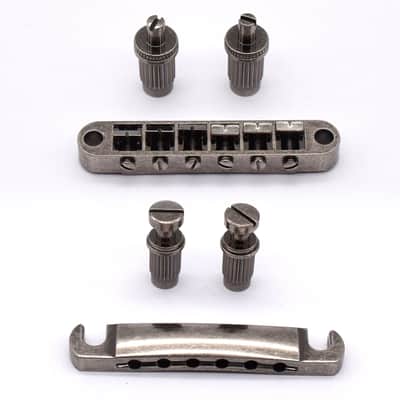 KD by AxLabs Tune-O-Matic Bridge & Stop Tailpiece - Antique Silver image 1