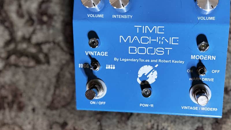 Keeley Time Machine Boost 2015s - Blue, White With Aluminum Knobs and Switches image 1