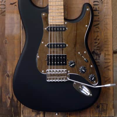 WR C-Lest Custom Shop, Matte black, mirror pickguard, Strat image 1