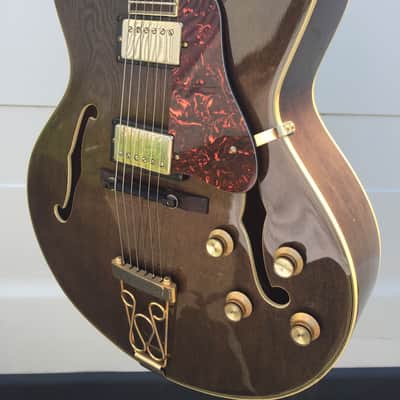 Condor hollowbody guitar made in japan 70's /80's Moss Green with Gold Hardware image 11