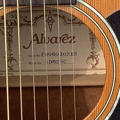 ALVAREZ ARTIST SERIES AD62SC ACOUSTIC ELECTRIC GUITAR with EQ and Tuner Solid Top image 4