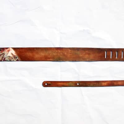 burnyblack custom guitar strap leather - Zombie brown image 4