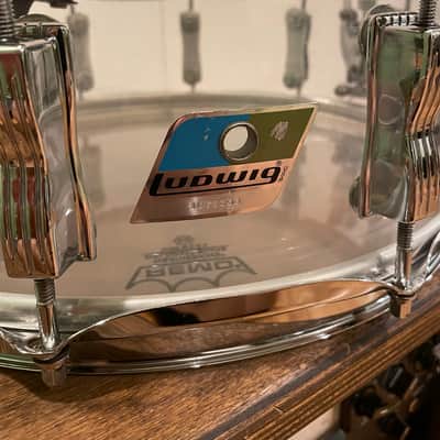 Ludwig 5x14" Vistalite Acrylic 10-Lug Snare Drum with P-85 Strainer 1970s - Clear image 1