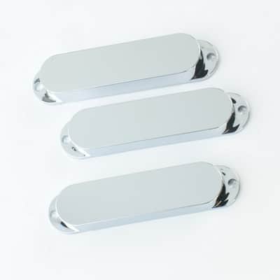 Replacement Strat Style Single Coil Guitar Pickup Cover Set ,No holes /Chrome Plated
