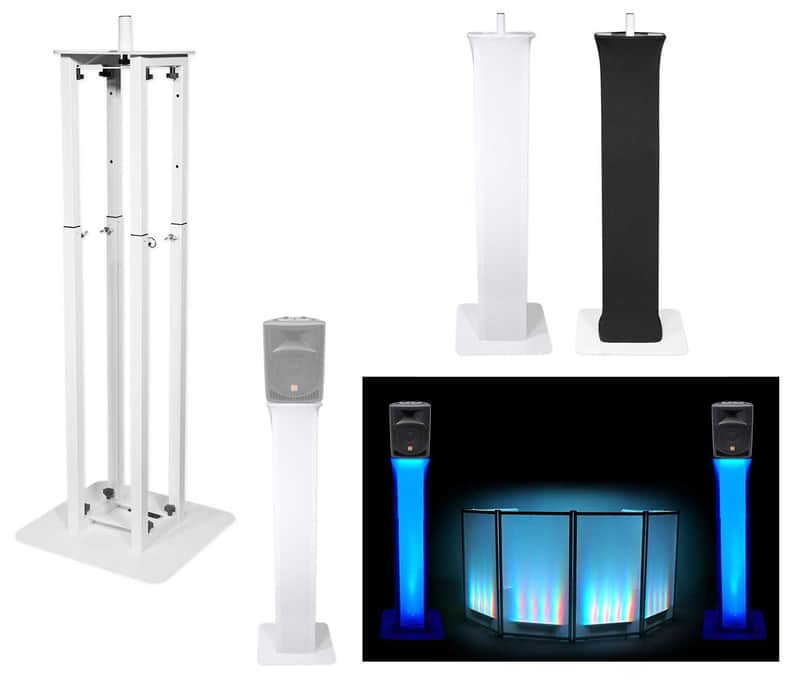 (1) Rockville White Adjustable Totem Stand For Rockville RPG8 8" Speaker image 1