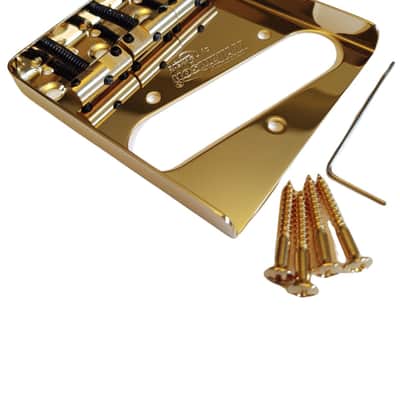 WILKINSON Gold Telecaster Ashtray Bridge with WTB Compensated Brass Saddles image 1