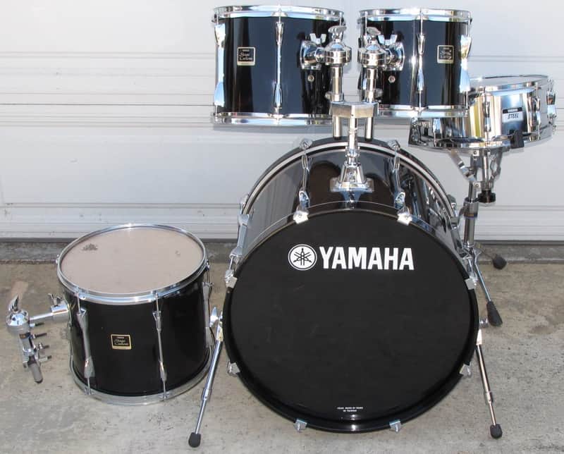 Yamaha Stage Custom Drum Set Shell Pack Black Lacquer Made In Indonesia USED KIT image 1
