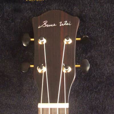 Handmade Thin Body Baritone Ukulele, Solid Curly Taiwania, Acacia, 4 String, Soft-bag, Bruce Wei UG19-2339 image 2