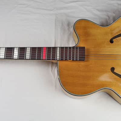 EXTREMELY RARE Vintage HOPF Original Acoustic Archtop Guitar, by GUSTAV GLASSL,  w/Cutaway, Soft Case image 3
