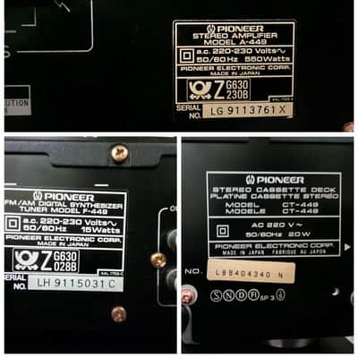 Pioneer A-449 / F-449 / CT-449  Rare Vintage Cassette Deck Warranty Set Serviced image 17