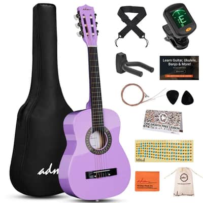 ADM Beginner Acoustic Classical Guitar 30 Inch Nylon Strings Wooden Guitar Bundle Kit for Kid Boy Girl Student Youth Guitarra Online Lessons with Gig Bag image 1