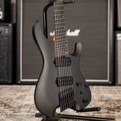 Ibanez QX527B 7-String Headless Electric Guitar - Weathered Black with Gig Bag image 11