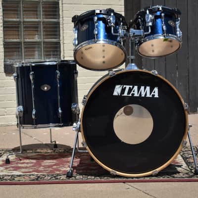 Used Tama Rockstar 10, 12, 16, 22 Drum Kit in Midnight Blue image 2