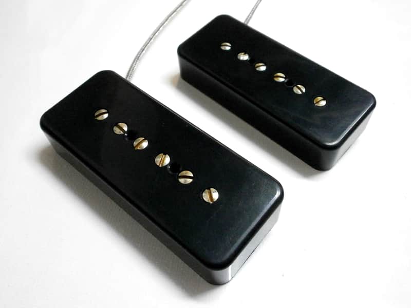 P90 relic/aged SOAP BAR Pickups set Black/Cream Vintage Fits Gibson Epiphone 50s  Alnico IV Q Custom image 1