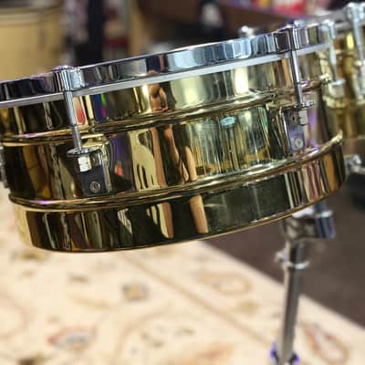 Latin Percussion LP 13” & 14” Matador Brass Timbale Set w/Stand image 4