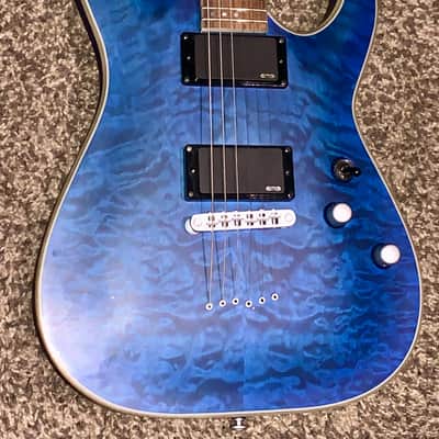 Schecter C-1 Platinum with Rosewood Fretboard 2014 - Present - See-Thru Blue Satin image 4