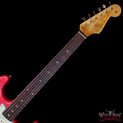 Fender Custom Shop Wild West Guitars 25th Anniversary 1960 Stratocaster Hardtail Madagascar Rosewood Fretboard Heavy Relic Fiesta Red 7.20 image 4