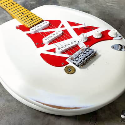 Jack's Guitarcheology "Bed Pan Halen's Frankensh*t" Toilet Seat Electric Guitar (2021 White Relic) image 1