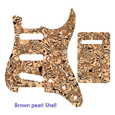 Guitar Pickguard With Back Plate Suit For USA/Mexico Fender Strat Standard SSS ST-4 ply golden pearl image 5