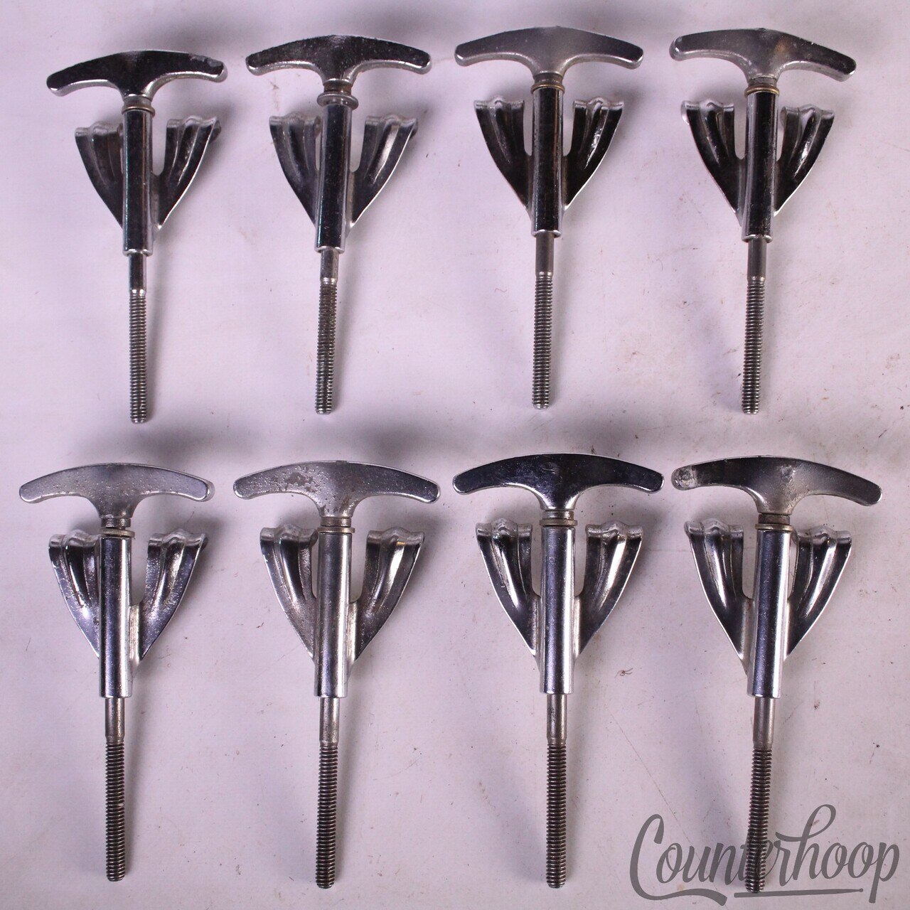 Ludwig 8x Bass Drum Tension T-Rods+Claws 3 7/8"Chrome Vintage 60s Chicago,IL USA — main photograph