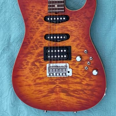 Tom Anderson Hollow Drop Top 2004 - Fire Burst with Binding image 1