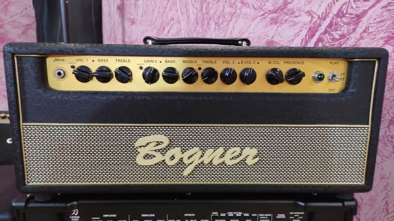 Bogner Shiva EL34 2-Channel 80-Watt Guitar Amp Head 2010s - Black with Green Back Panel image 1