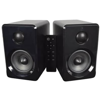AV Link ABS35 Bluetooth Bookshelf Speakers, Black image 1