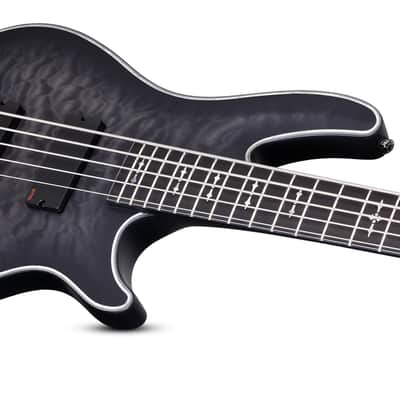 Schecter Hellraiser Extreme-5 See-Thru Black Satin STBLS 5-String Electric Bass + Hard Case image 4