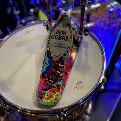 Tama HP900RMPR Einzelpedal Iron Cobra Rolling Gilde Psychedelic Rainbow - Drum Pedal image 2