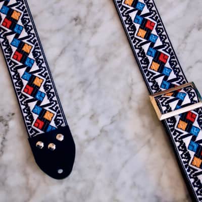 Tom´s Vintage Strap White 'Diamonds' Guitar/Bass Hippie Strap 2026 image 5